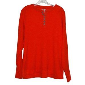 Marlboro Shirt, Red Ribbed Henley, Thermal Long Sleeve Shirt, Size Adult's M, Un